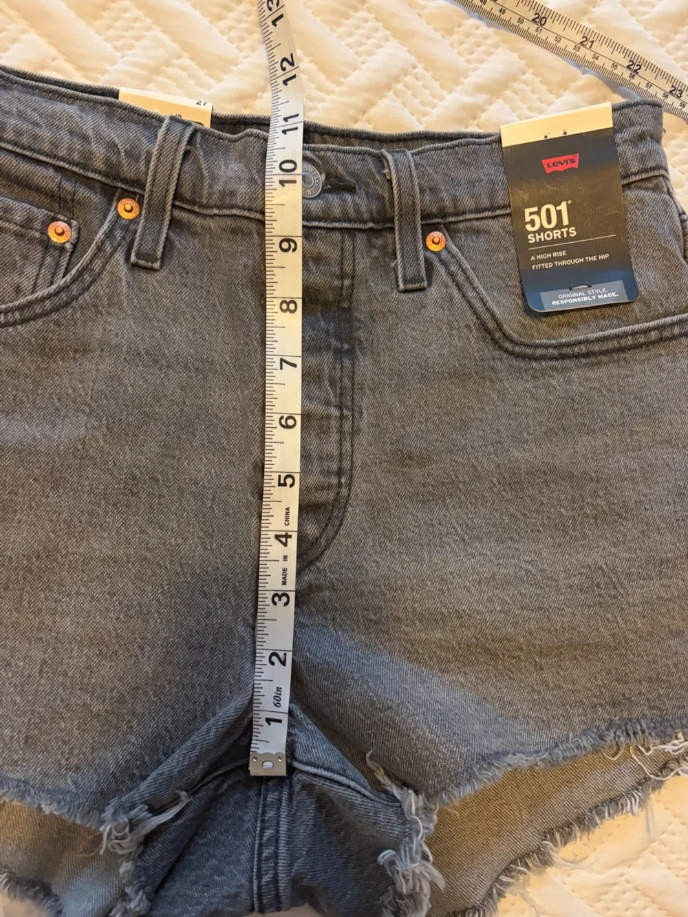 Levi's | Gray 501 High-Rise Cutoff Denim Shorts NWT